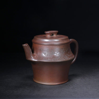 Chinese Yixing Zisha Clay Handmade Exquisite Teapot （轮（柴烧窑变） 底款：邵全章）