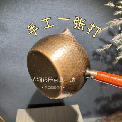 Pure Copper 600ml Side Handle Tea Kettle Hand Hammered