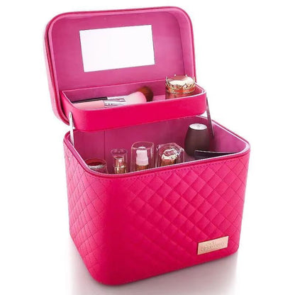 Large Capacity Makeup Cosmetic Bag Multilayer Storage Portable Make Up Suitcase