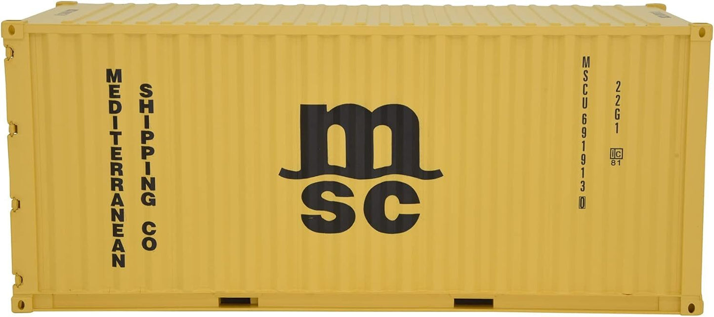 1:20 MSC 20GP Shipping Container Model Abs Resin & Wood Toy Home Decoration Gift