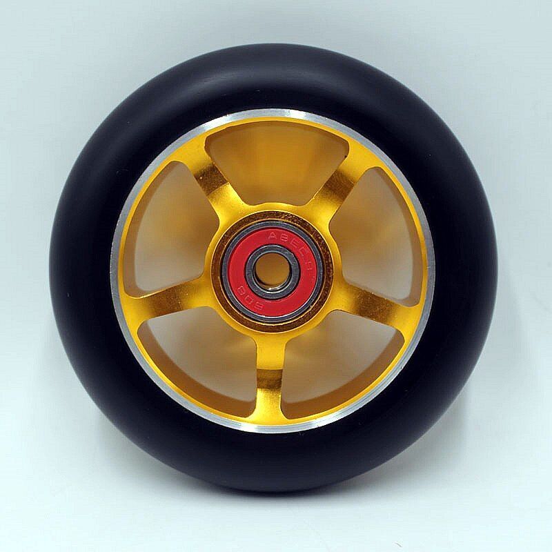4pcs Stunt Scooter Wheels 100mm Aluminum Alloy Hub High-elastic PU Skates Wheels