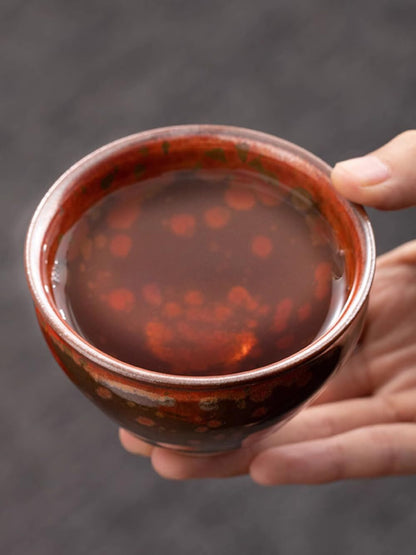 120ml Jianzhan Master Cup Kung Fu Tea Cup Ceramic Tea Cup Tea Set, Red