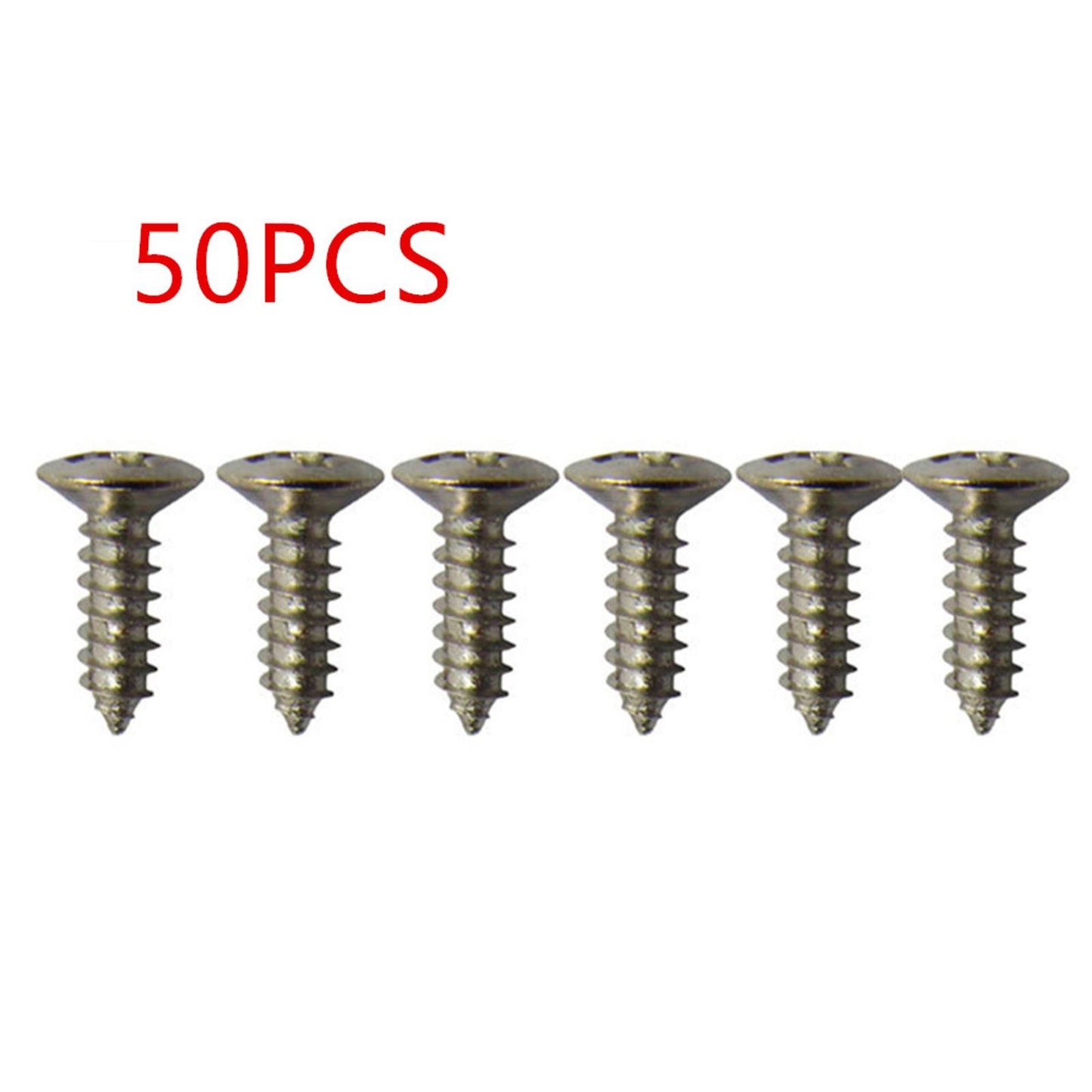 50Pcs/Set Silver Electric Guitar Bass Pickguard Screws For Fender Strat/Tele