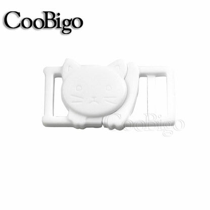 Cat Head Plastic Side Release Buckle Clips Outdoor Backpack Pet Collar 12pcs