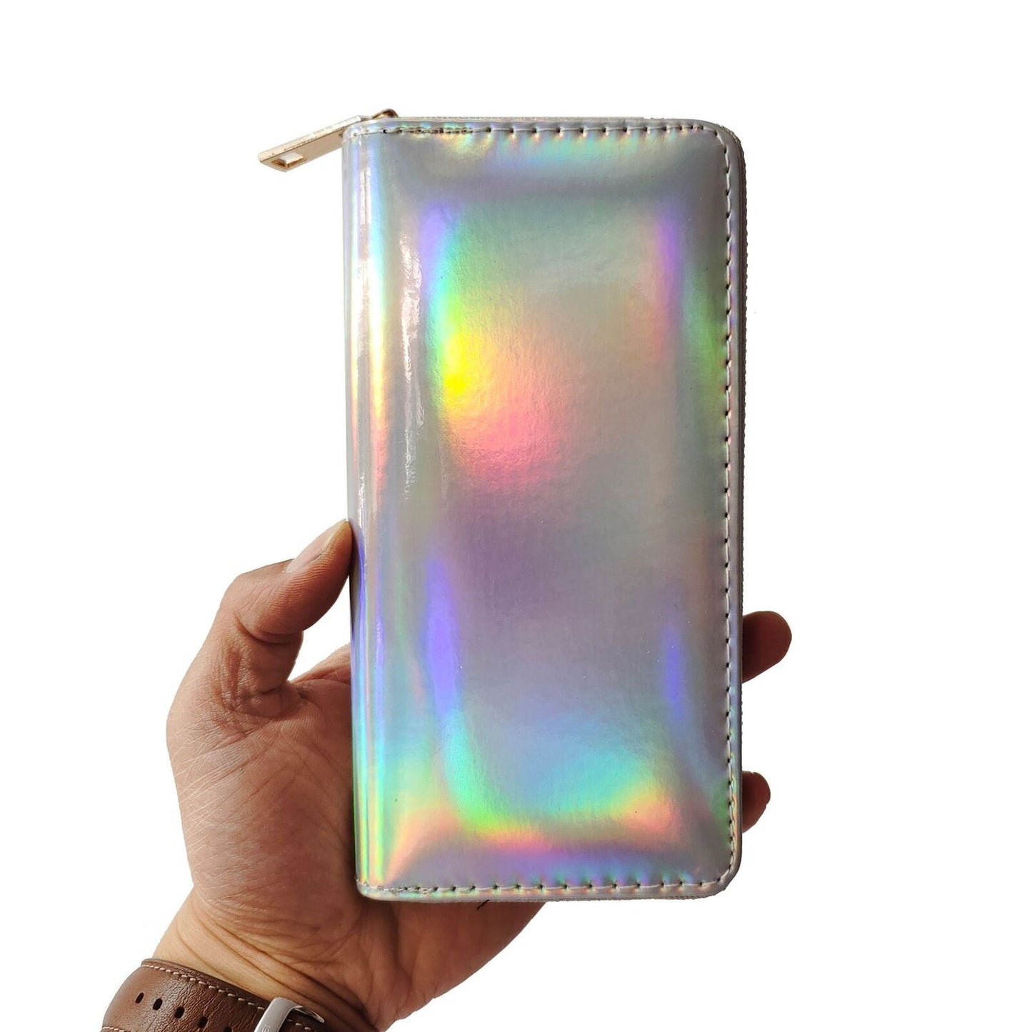 Hologram Long Wallet Synthetic Leather Clip Purse Holographic Holder Clutch 1 PC