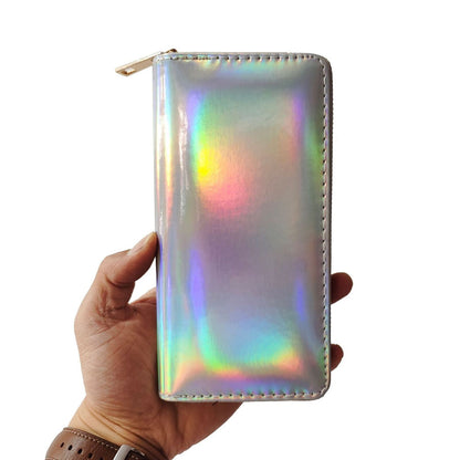 Hologram Long Wallet Synthetic Leather Clip Purse Holographic Holder Clutch 1 PC