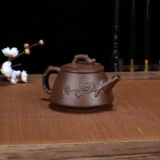 360ml Yixing Zisha Pottery Porcelain Teapot Plum Blossom Design Clay Tea Pot