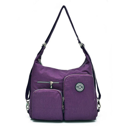 Fashion Casual Waterproof Nylon Backpack Zipper Soft Handle School Bag 30*10*3CM
