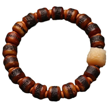 Natural Tibetan Style Beads Bracelet 12mm Single Strand Prayer Beads Wrist Mala