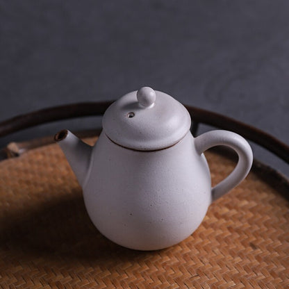 White Ceramic Teapots Chinese Kungfu Tea Pot Pottery Handmade Pot Drinkware