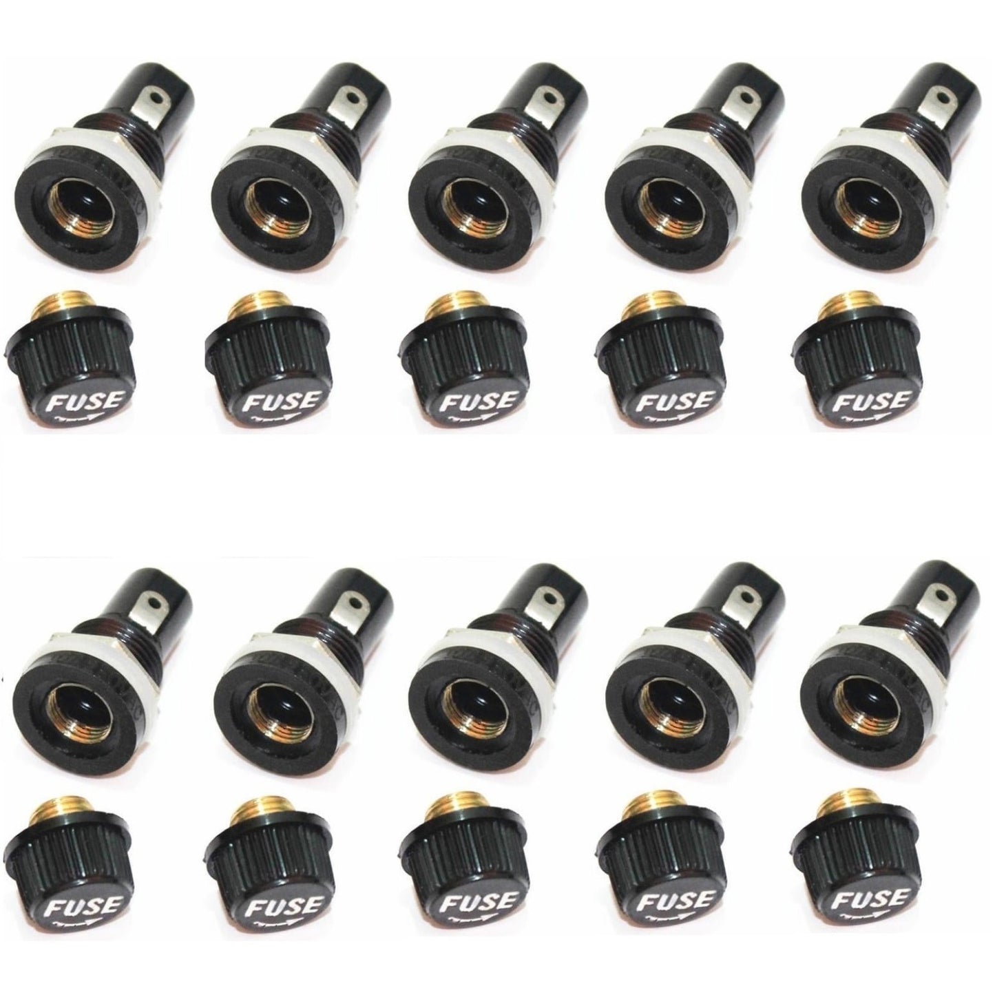 10Pc Glass Fuse Holders Insurance Tube Socket Holder For Car Auto Mobike Vehicle
