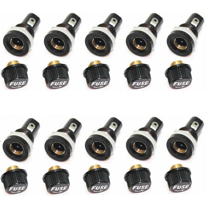 10Pc Glass Fuse Holders Insurance Tube Socket Holder For Car Auto Mobike Vehicle