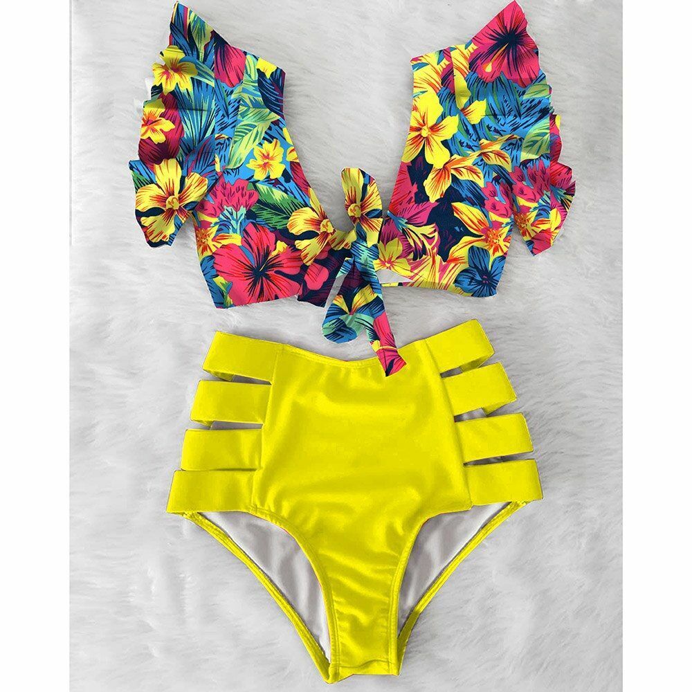 Women Swimsuit Swimwear High Waist Bikini Sexy Push Up Plus Size Bathing Suits