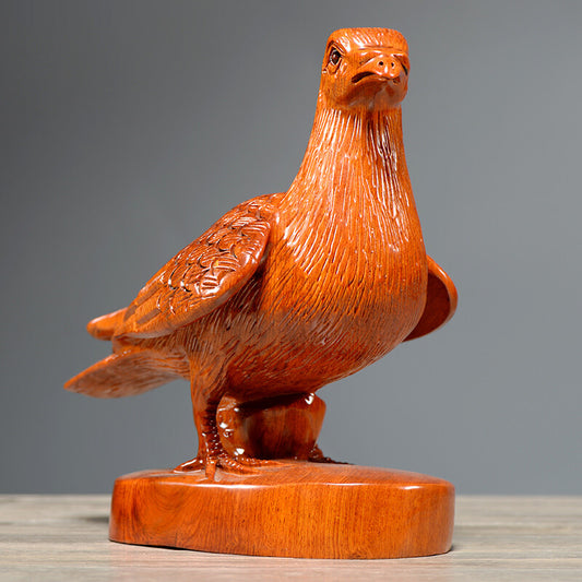 Rosewood Hand Carved Pigeon Peace Dove Statue Bird Sculpture Figurine Decor