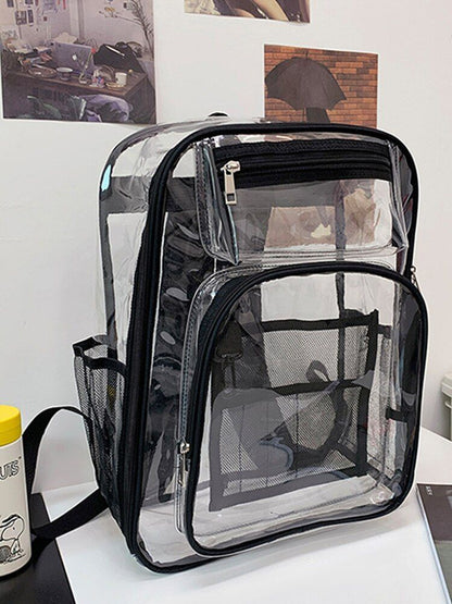 Backpack Waterproof Transparent School Bag Large Solid Clear Fashion Plastic Bag