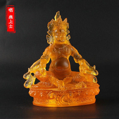 Traditional Yellow Jambhala Buddha Statue Esoteric Buddhism Vajrayana Ornament