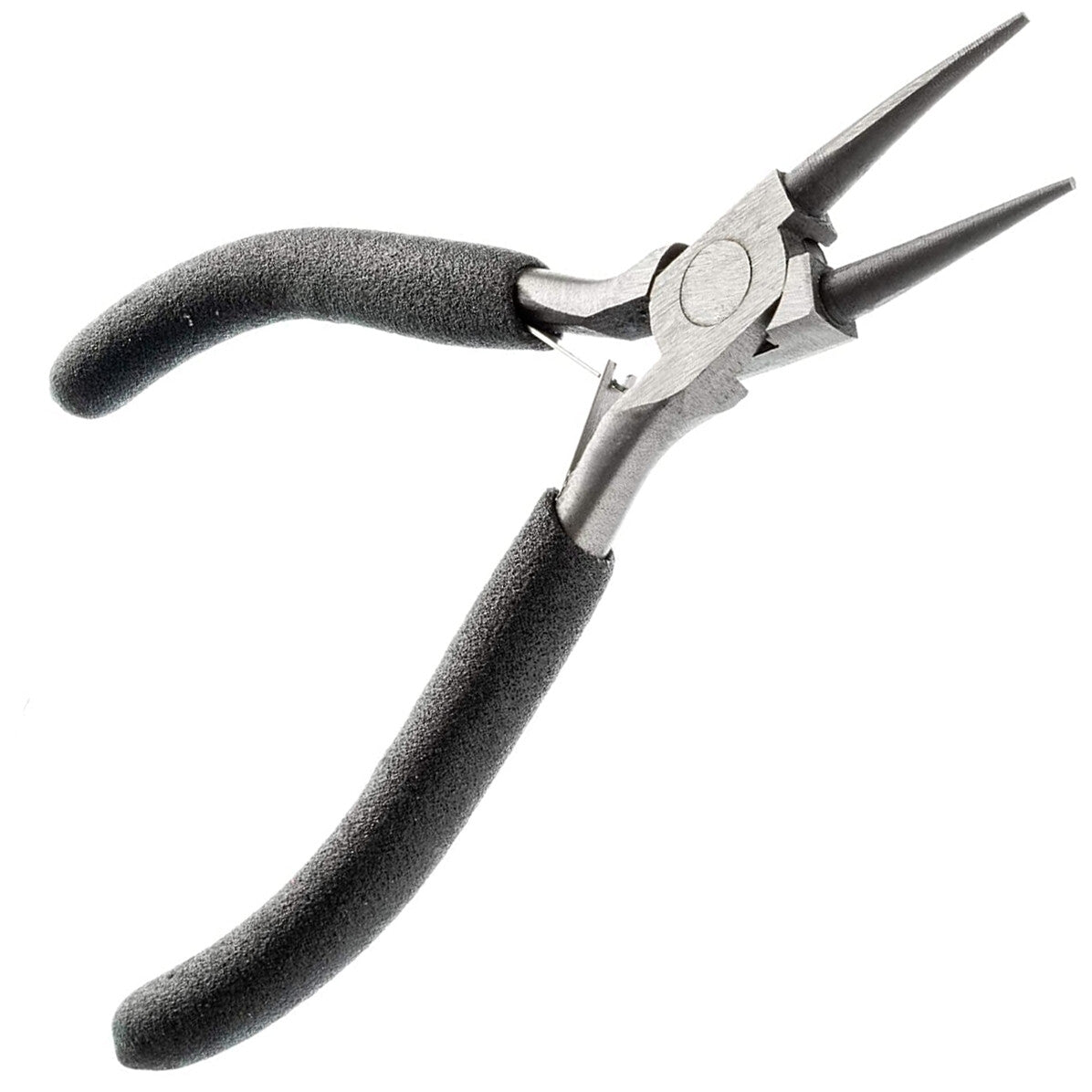SE 5-inch Mini Round Nose Pliers, Spring Loaded w/ Insulated Grip Handle (LF05)