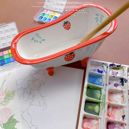 Watercolor Palette Ceramic Oil Painting White Porcelain Shell Color Mixing Plate