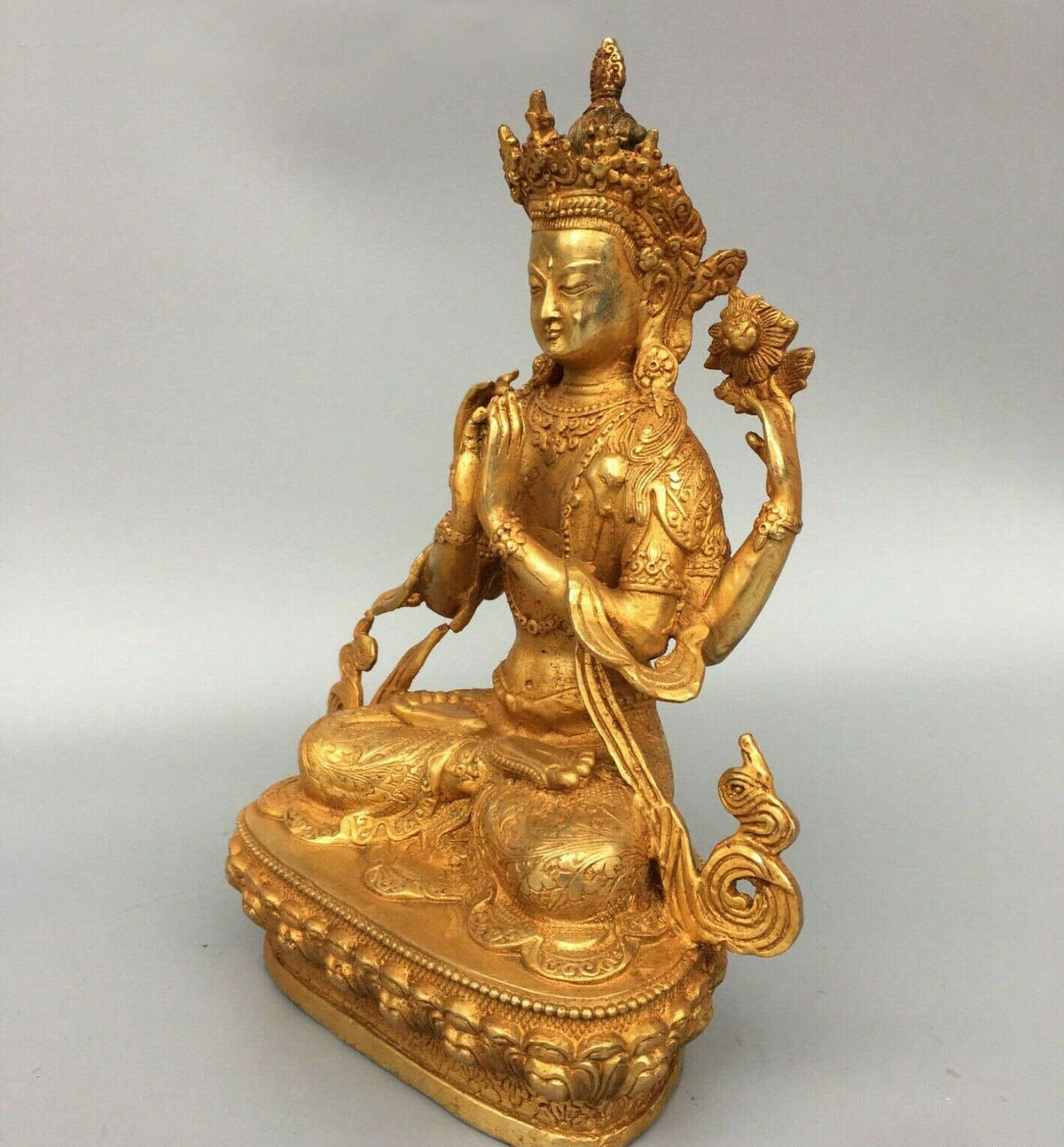 New Handmade Tibetan Avalokiteshvara Chenrezig Buddha Statue Guanyin Buddhism