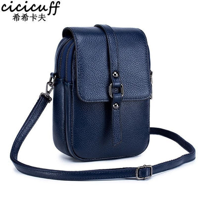 Mobile Phone Bag Genuine Leather Handbag Shoulder Bag Crossbody Purse Purple Red