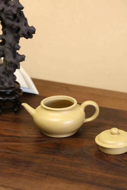 150cc中国宜兴手工紫沙绿粘土茶壶水平胡茶壶-