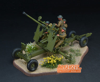 1/72 WWII British Bofors 40-mm MK-2 AA-Gun & Crew Model handpainted model 6170