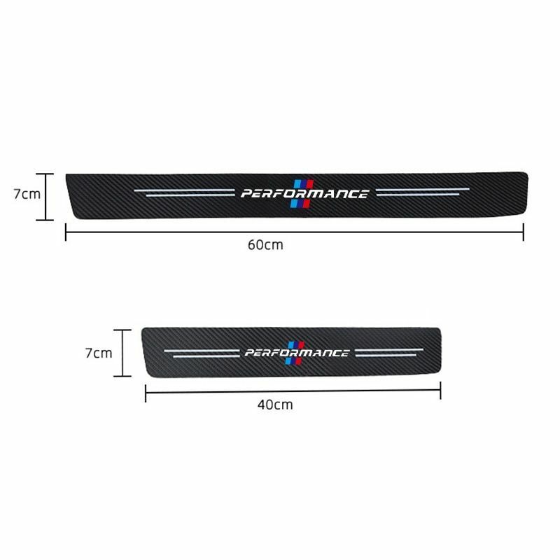 4pcs Car Sticker Door Carbon Leather Fiber Sill Plate For BMW E91 E46 E92 E93 M3