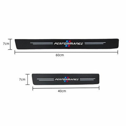 4pcs Car Sticker Door Carbon Leather Fiber Sill Plate For BMW E91 E46 E92 E93 M3