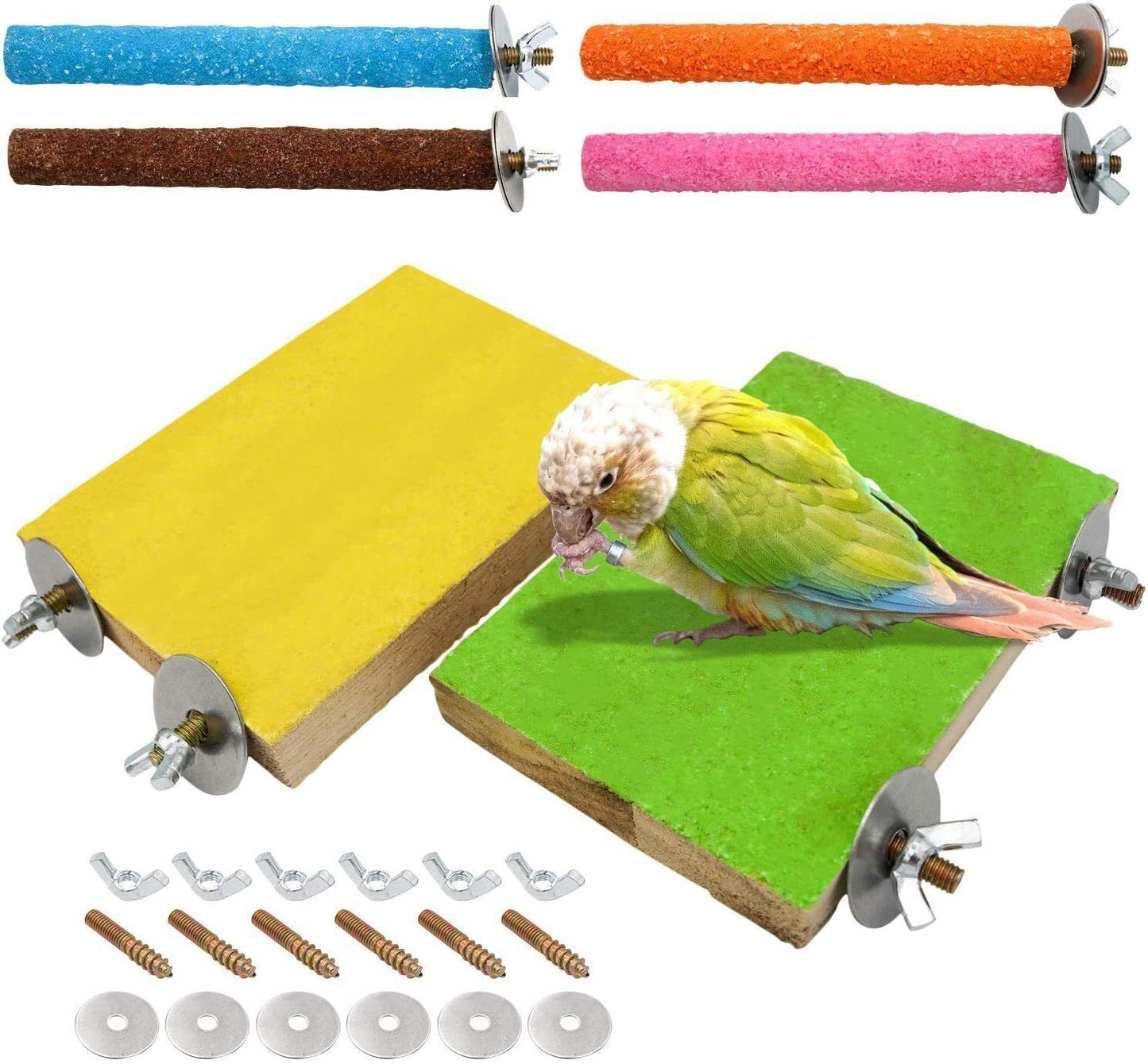 6 Pack Birdcage Stands Bird Platform for Cockatiels Perch Lava Ledge for Birds