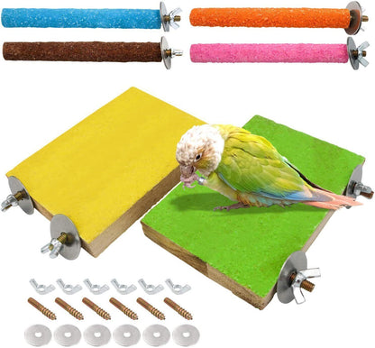 6 Pack Birdcage Stands Bird Platform for Cockatiels Perch Lava Ledge for Birds