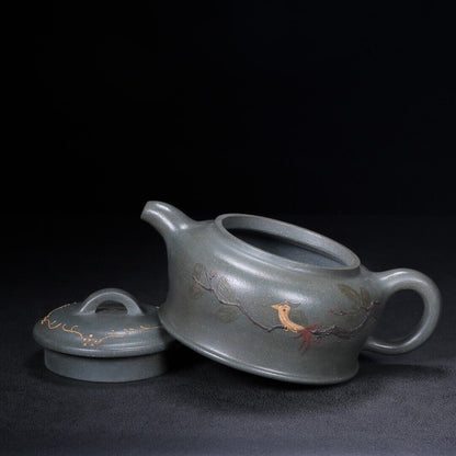 Chinese Yixing Zisha Clay Handmade Exquisite Teapot （惠风和畅 底款：汪寅仙）