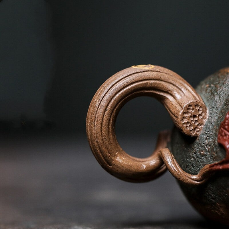 Full Handmade Tea Pot Master Real Yixing Zisha Clay Marked Pumpkin Design Teapot