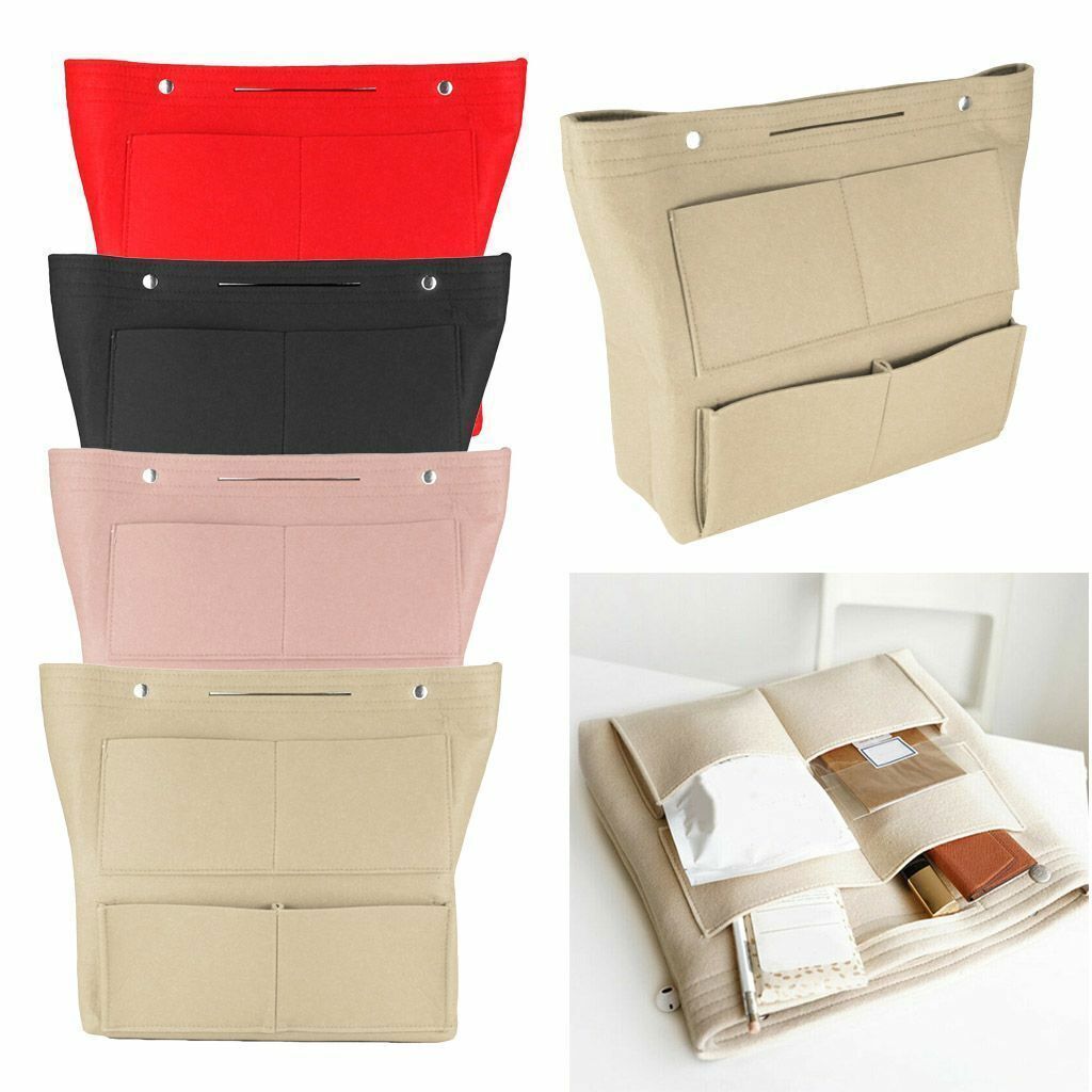 Multi-Pocket Tall Long Insert Bag Felt Purse Handbag Bag Liner Tote Organizer US