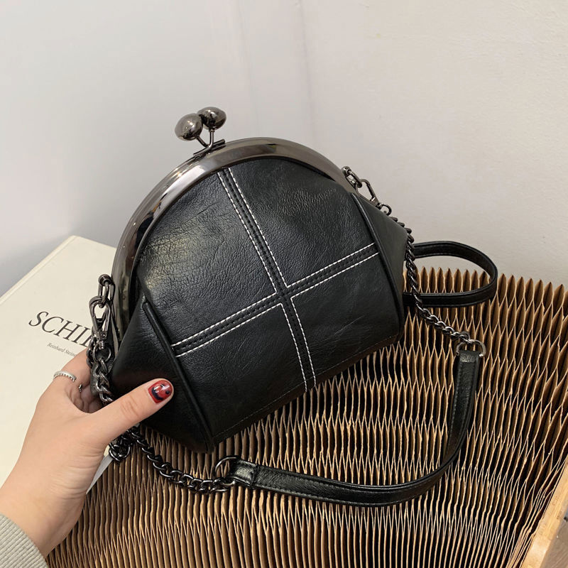 Two Straps Shell Lock Bag Bags Women Shoulder Crossbody Bags PU Women's Handbags