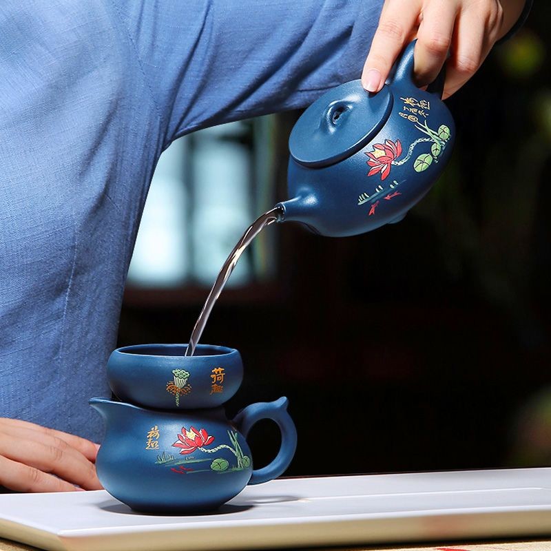 Yixing Republic Green Clay Lotus Shipiao Teapot Handmade Kung Fu Tea Pot 220ml