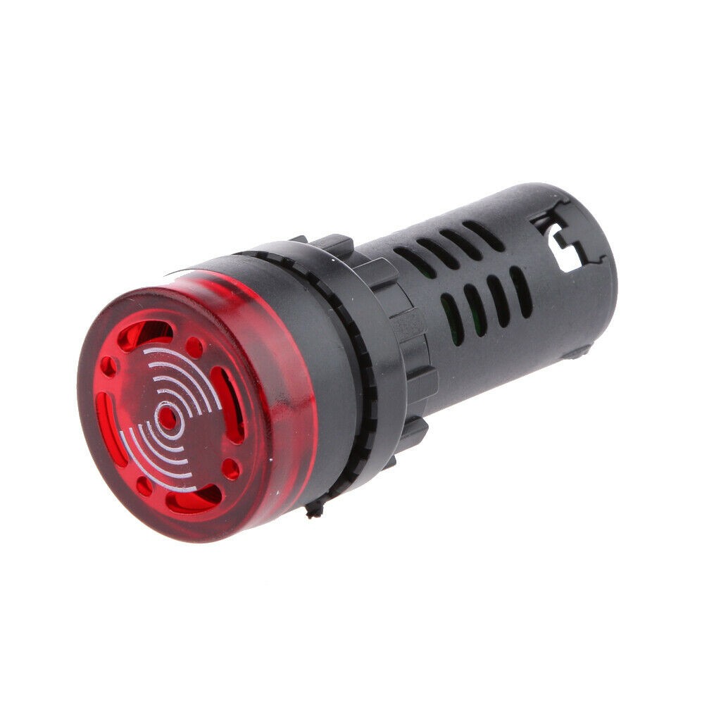 2 Pack New DC 12V Red LED Buzzer Alarm Signal Indicator Flash Light Panel Mount
