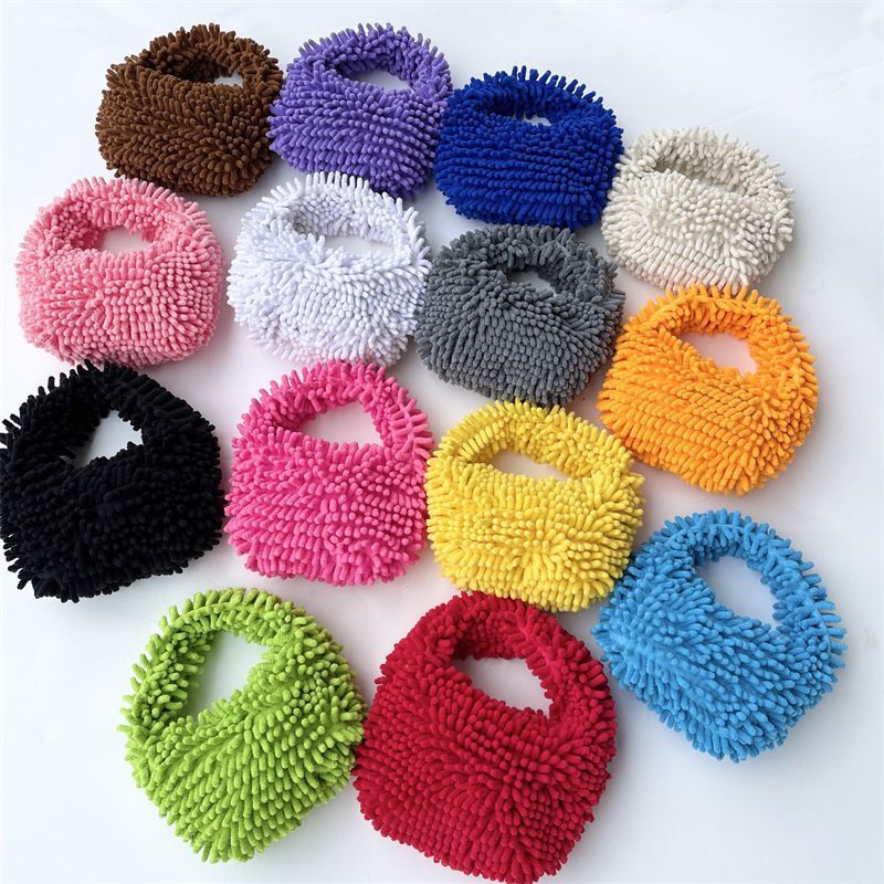 Winter Handbag Plush Shoulder Bags Soft Handbag Mop Plush Traveling Purse 1 PC