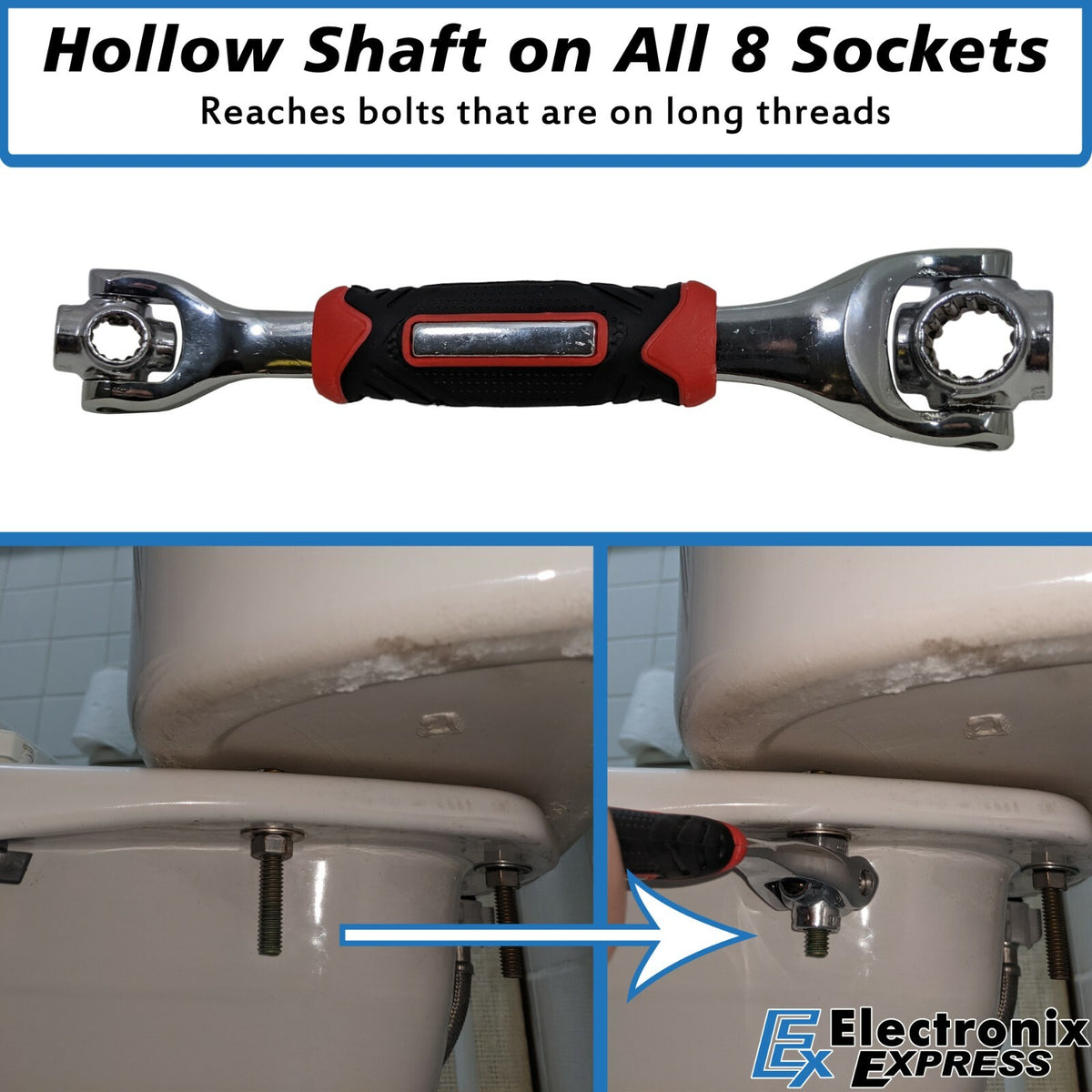 Universal Socket Wrench 48-in-1 for Spline, 6 Point, 12 Point, Torx, and Square