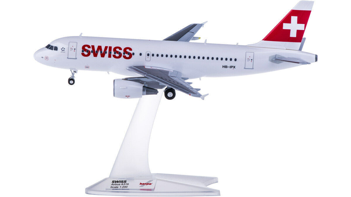 1:200 Herpa Swiss AIRBUS A319 Passenger Airplane ABS Plastic Aircraft Model