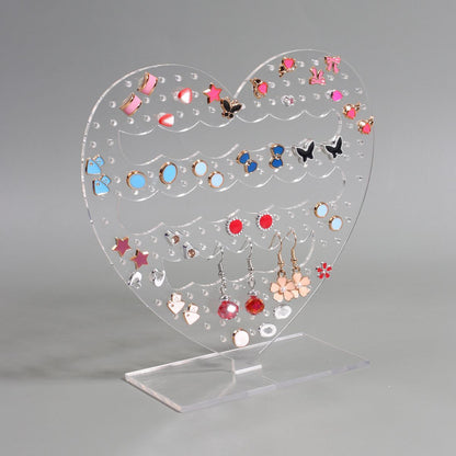 Jewelry Display Holders Heart Shaped Transparent Earrings Bracelet Storage Shelf