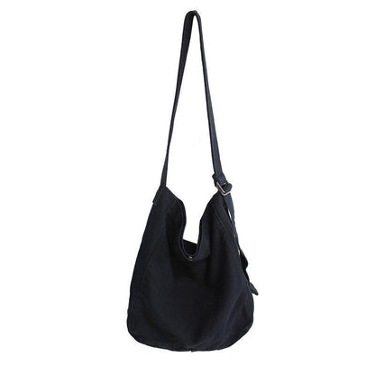 Minimalist Style Solid Shoulder Bag Cotton Crossbody Canvas Casual Messenger Bag