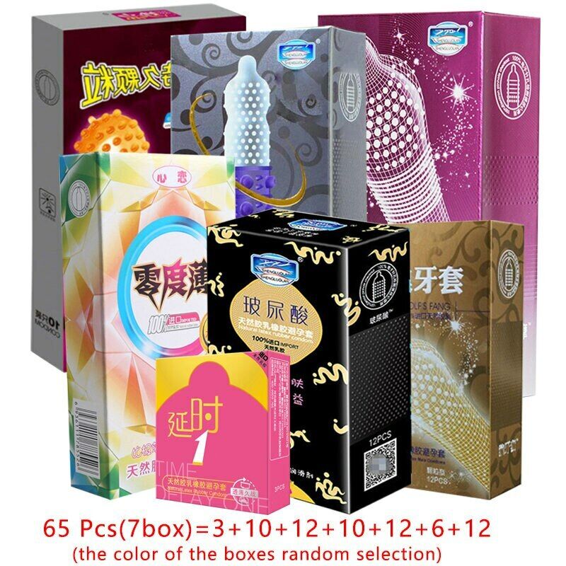 Latex Condoms For Men 3D/5D Spike Dotted Ribbed G-Spot Contraceptive Condoms