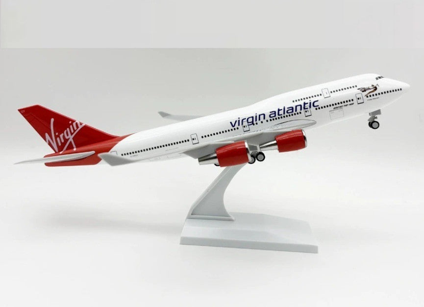 30CM Virgin Atlantic BOEING 747-400 Airplane Landing Gear Resin Aircraft Model