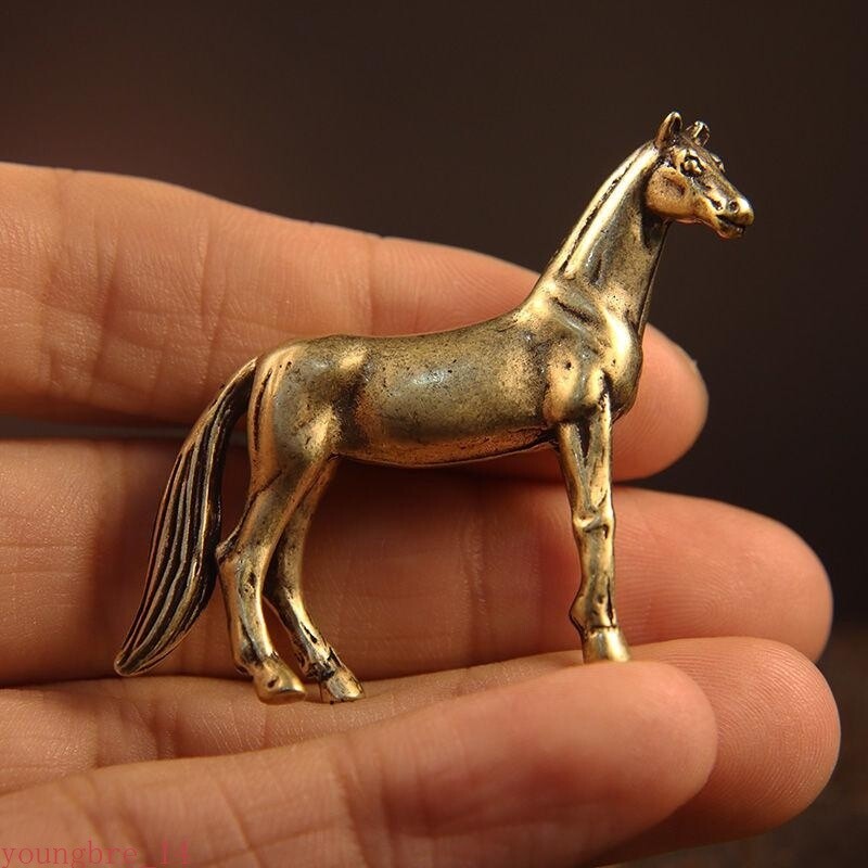 Brass Pony Ornament Solid Brass Little Steed Tea Pet Tabletop Ornament Copper