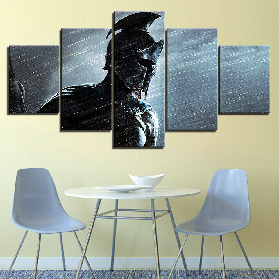 5 pieces of Animal Tiger HD spray painting canvas oil Sparta Warrior Figure Spar