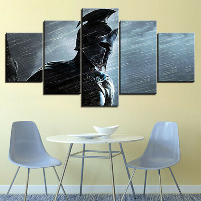 5 pieces of Animal Tiger HD spray painting canvas oil Sparta Warrior Figure Spar