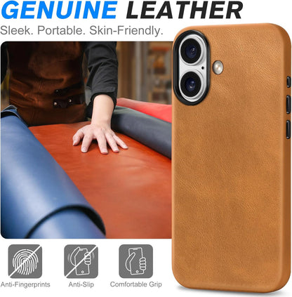 Genuine Leather Case for Iphone 17 6.3" 2025 | Compatible with Magsafe, Camera B