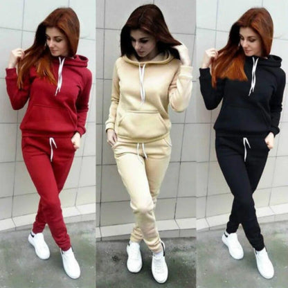 Set De Chándal De Moda Para Mujeres Sudadera Con Capucha Y Pantalones Deportivos