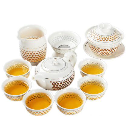 Kungfu Tea Set China Creative Tea Pot Gaiwan Porcelain Matching Tea Cup Pitcher