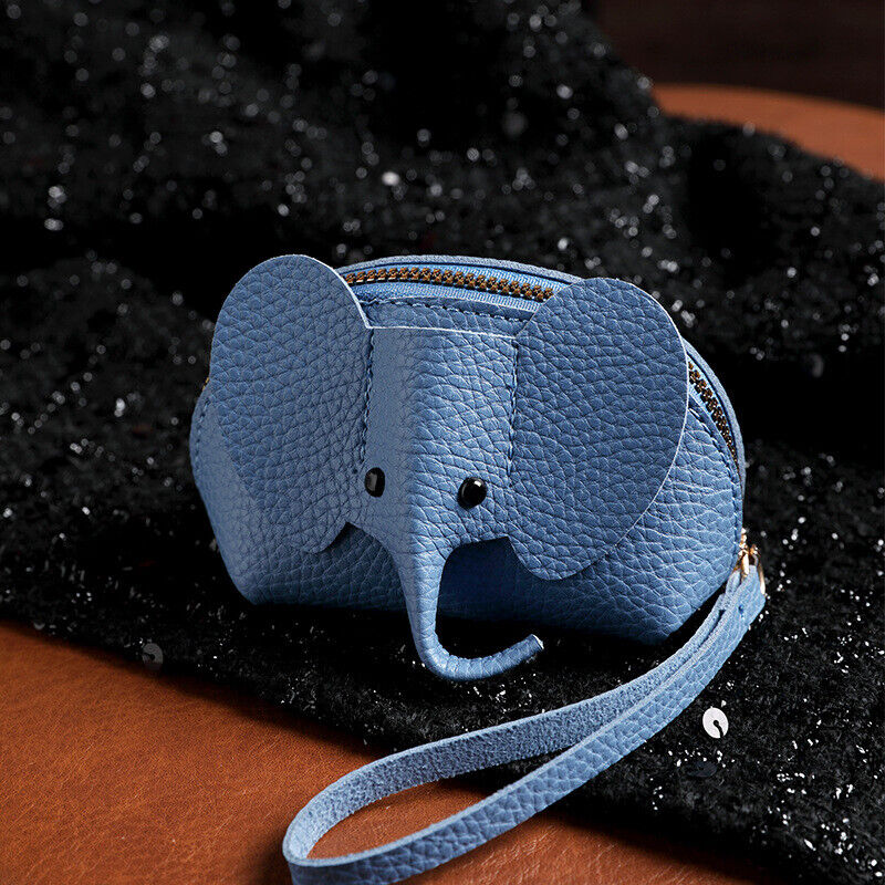 Women PU Leather Elephant Shape Wallet Zipper Coin Mini Purse Key Kard Bag